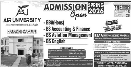 Admission notice for Air University